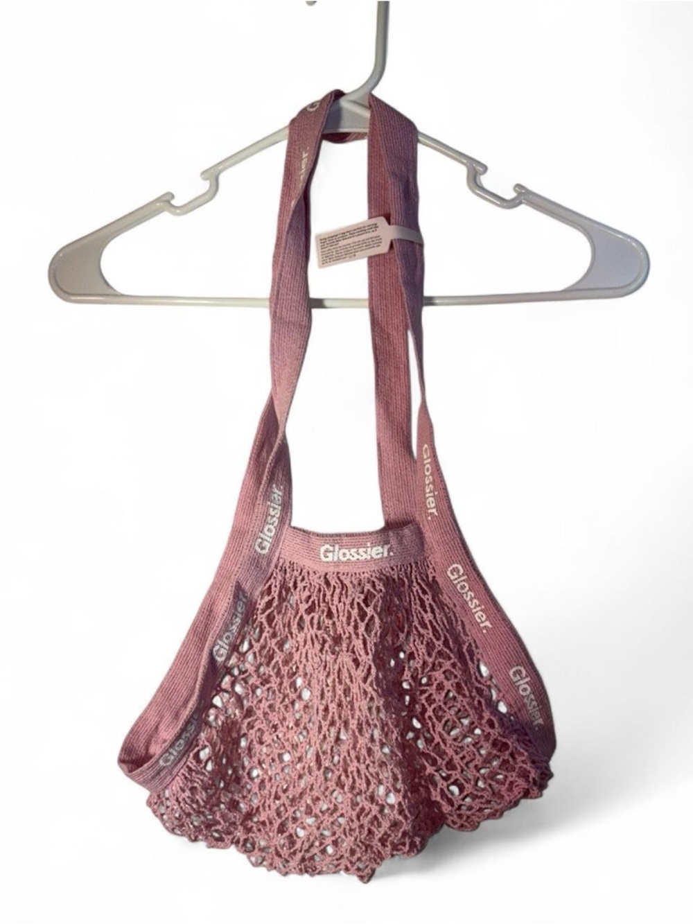 Glossier Dusty Pink Mesh Market Tote